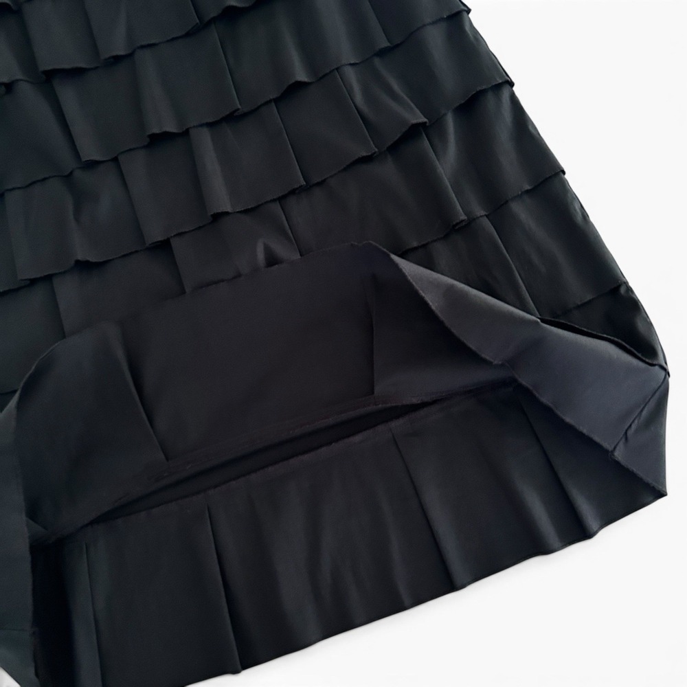 Chico's Women 12 Black Large Cotton Sleeveless Ruffled Tiered Shift Dress Size 2 - Picture 8 of 14